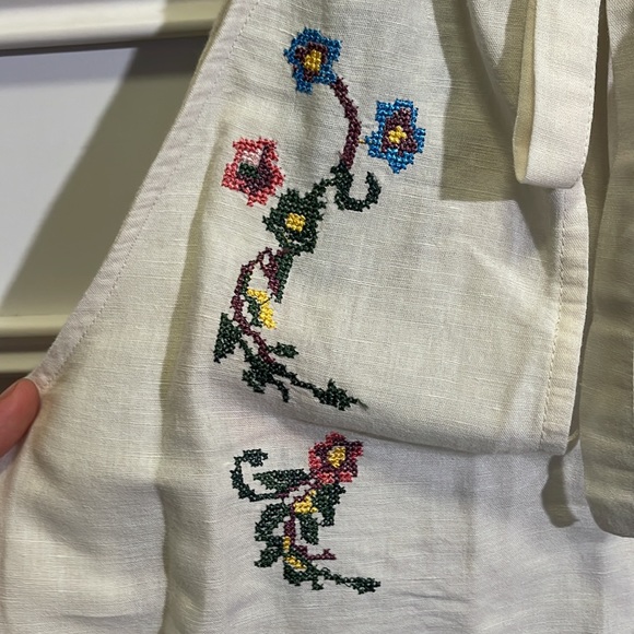 Free People Cream Embroidered Crop Top - Picture 3 of 6